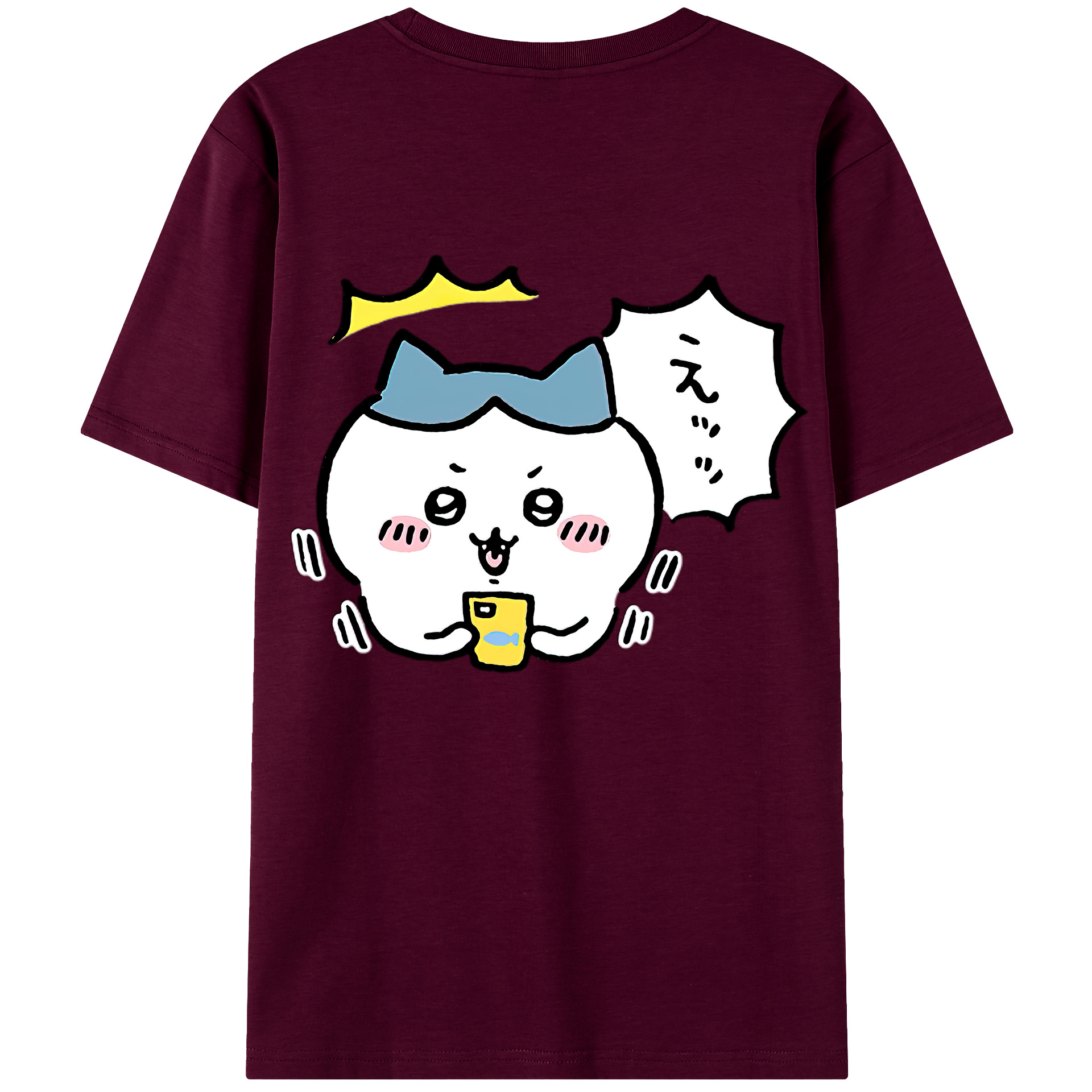 （画像用） ちいかわ ハチワレ Chii-kawa hachiware レディース半袖Tシャツ(バックプリント)